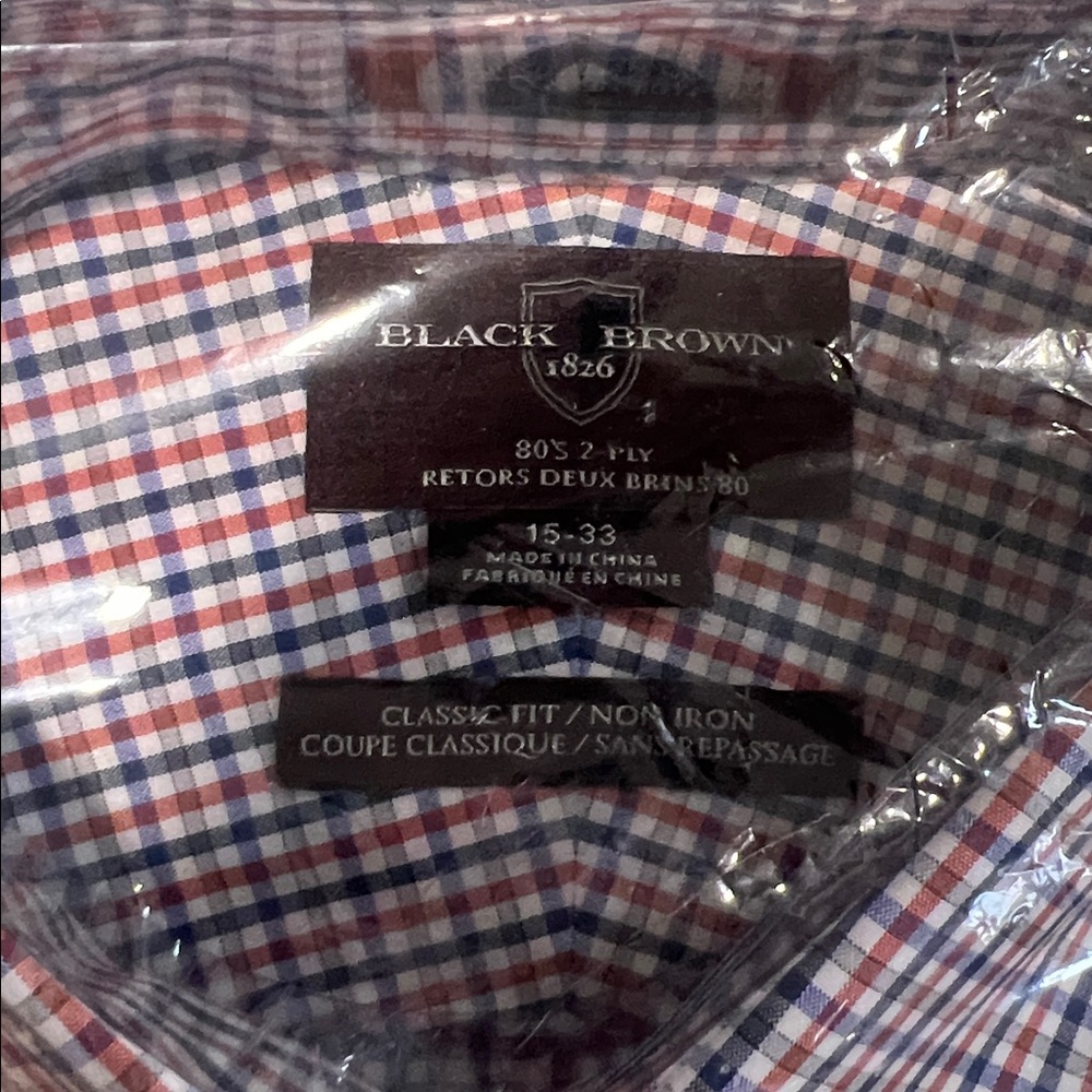 NEW Black brown long sleeve button down - Picture 3 of 4